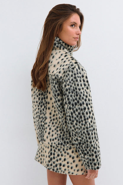 Faux Fur High-Neck Jacket