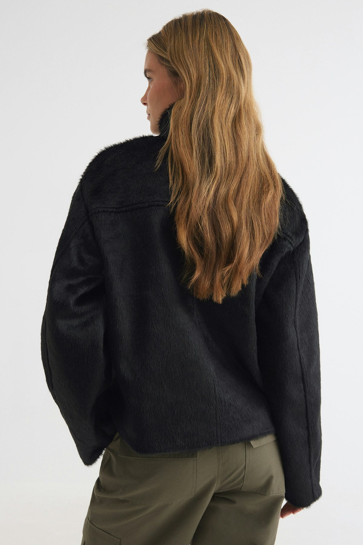 Faux Fur High-Neck Jacket