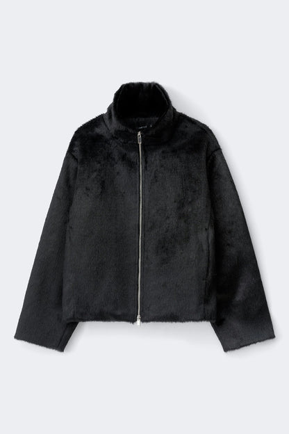 Faux Fur High-Neck Jacket