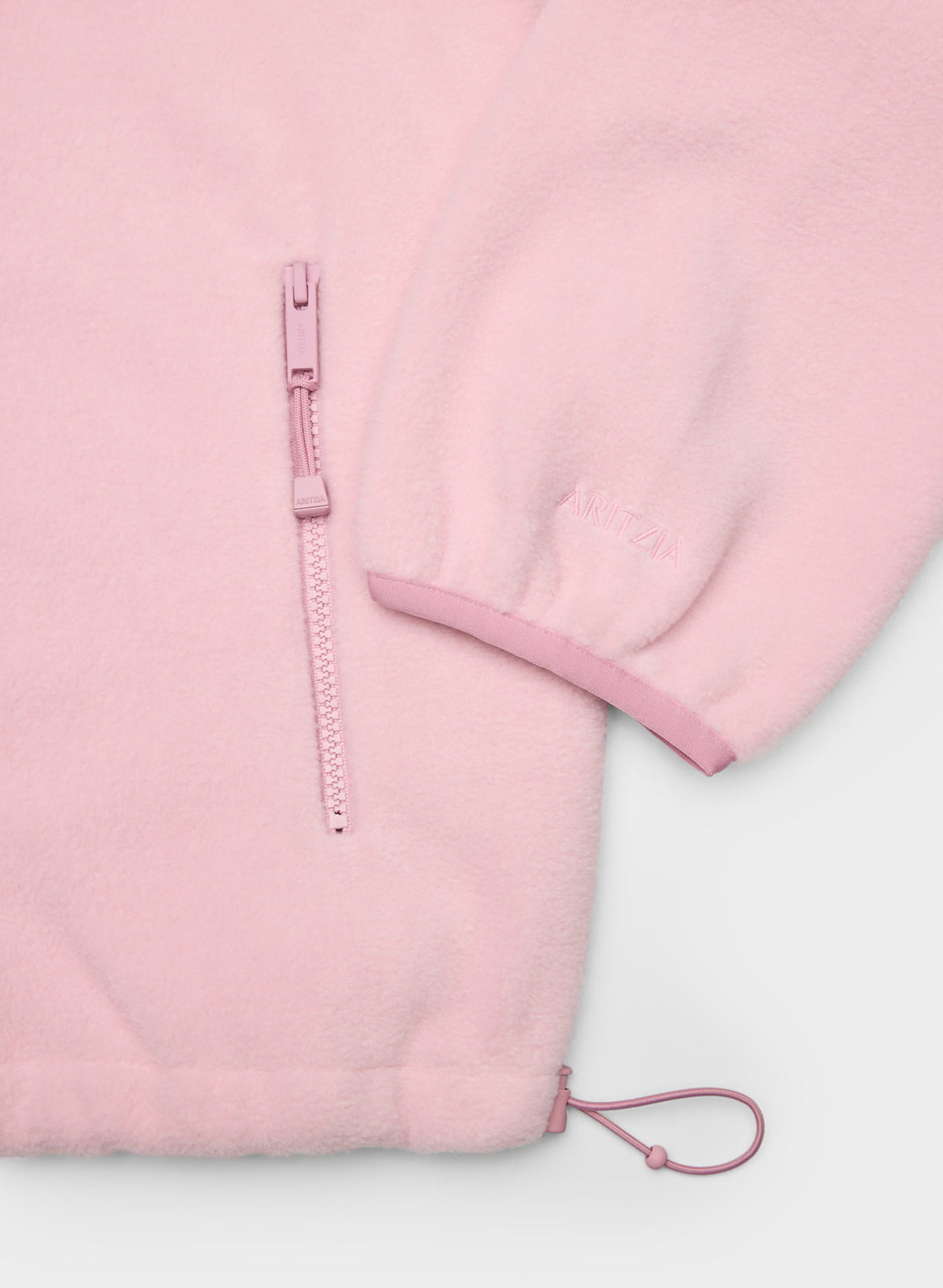 Pale Pink Sherpa Half-Zip Pullover