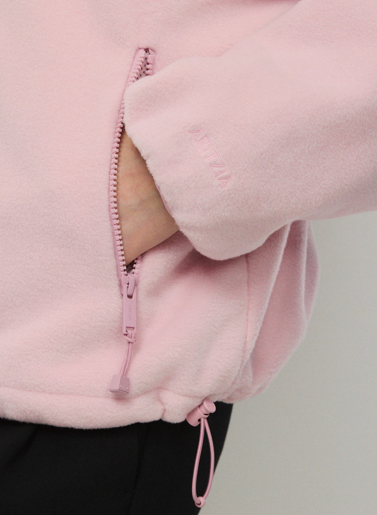 Pale Pink Sherpa Half-Zip Pullover