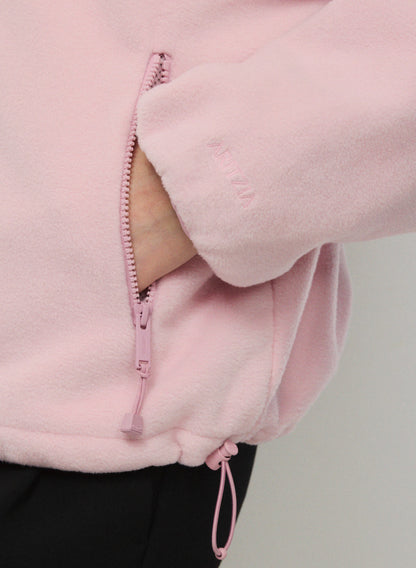Pale Pink Sherpa Half-Zip Pullover