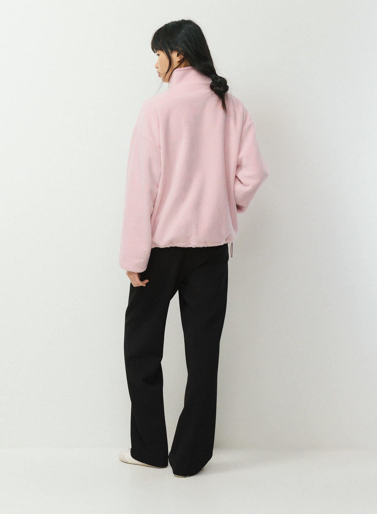 Pale Pink Sherpa Half-Zip Pullover