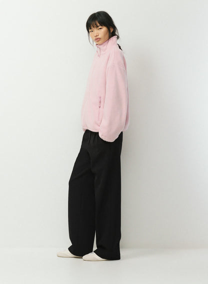 Pale Pink Sherpa Half-Zip Pullover