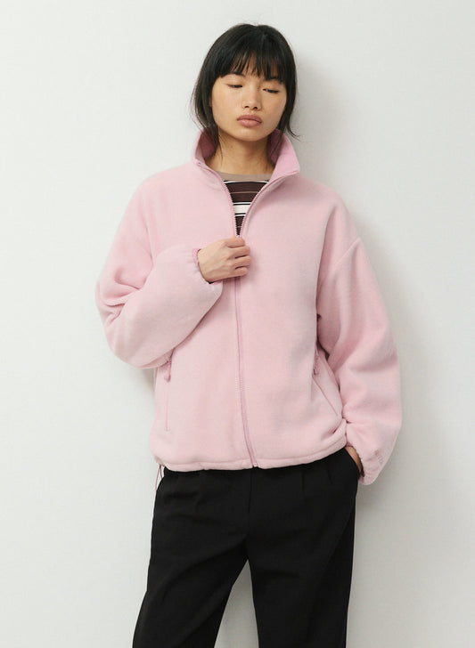 Pale Pink Sherpa Half-Zip Pullover