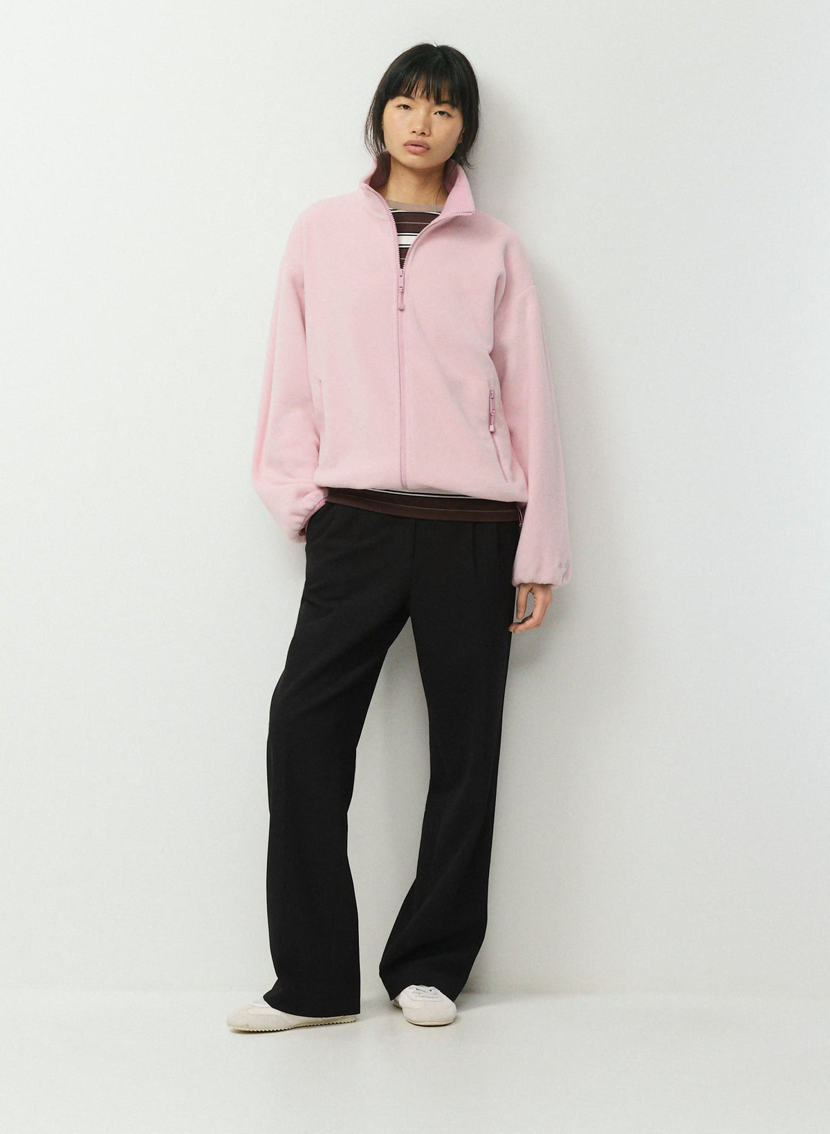 Pale Pink Sherpa Half-Zip Pullover